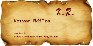 Kotvan Róza névjegykártya