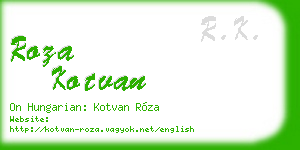 roza kotvan business card
